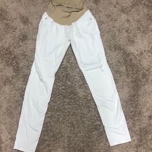White maternity jeans